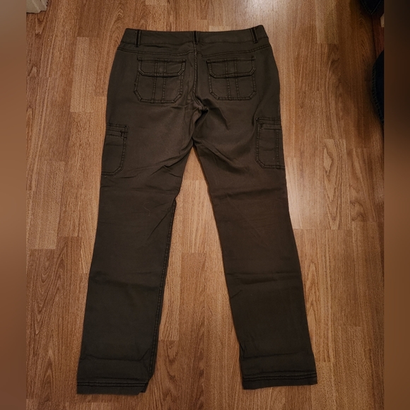 Mudd Cargo Stretch Skinny Straight Leg Khaki Pants Brown 9 - Picture 6 of 8